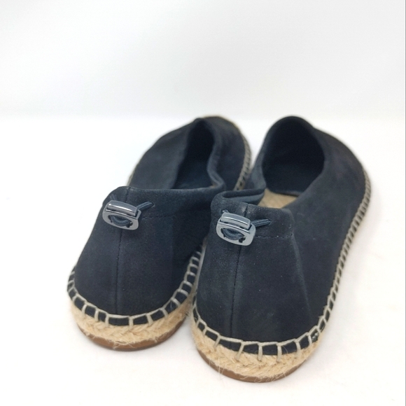 Eileen Fisher Black Suede Espadrille with Back Pull Tab Size 8 - Picture 8 of 10